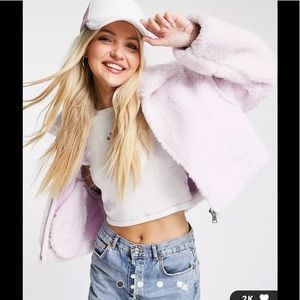 Asos Lilac Teddy Jacket Size 4 NWT